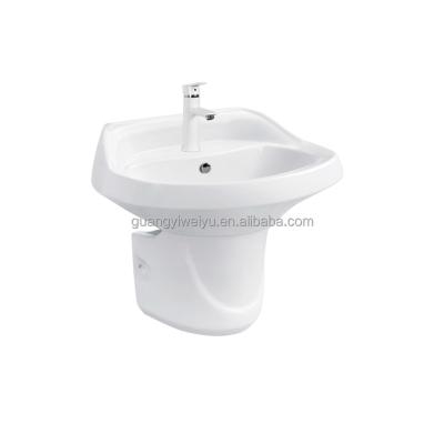 China OEM Modern Large Bathroom Ceramic Africa Sink Half Pedestal 26inch Wash Bowl Two Piece Wall-Hung Basin For Wholesale for sale