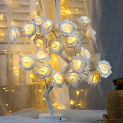 China Modern LED Control Remote Control Rose Tree Table Lamp Crack Ball Tree Table Lamp for Girls Birthday Gift Girlfriends for sale