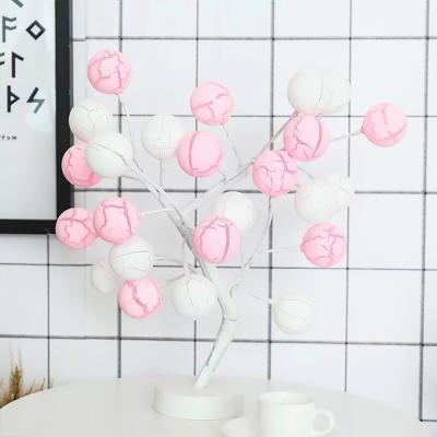 China Modern Remote LED Control Macaron Slit Ball Tree Table Lamp Rose Tree Table Lamp For Girls Birthday Gift Girlfriends for sale