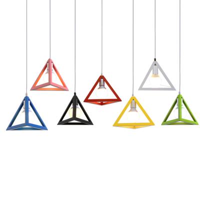 China Modern Nordic Simple Triangles Light Nordic Style Iron LED Pendant Lamp Industrial Kitchen Lamp for sale