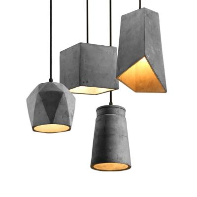 China Creative minimalist industrial cement pendant light attic indoor e27 chandelier for sale