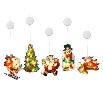 China Christmas LED PVC Suction Cup Decoration Light Sucker Lights Deer Bells Lamp For Window Shop Home Party for sale