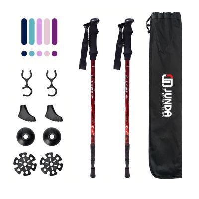 China EVA Customized Outdoor 3 Section Telescopic Aluminum Trekking Pole Pole for sale