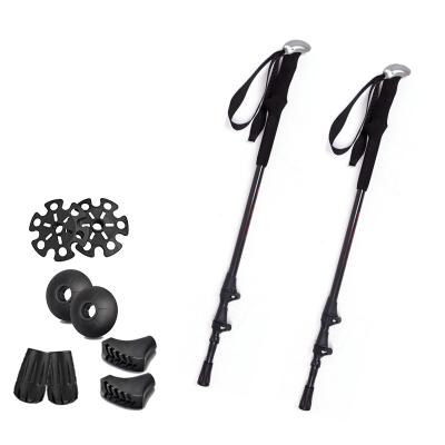 China Aluminum EVA Lightweight Noridic Walking Stick 3-Section 7075 Telescopic Aluminum Walking Trekking Increasing Pole Nordic Walking for sale