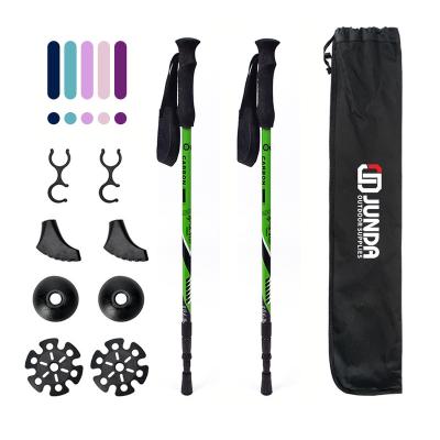 China EVA Telescoping Foldable Self Defense Hiking Trekking Pole Sticks for sale