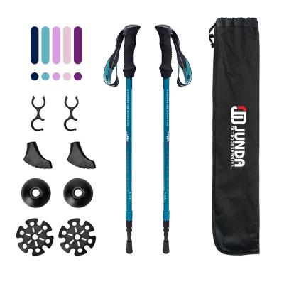 China Adjustable EVA Mountain Climbing Stick Lightweight Trekking Pole Kit With EVA Cork for sale