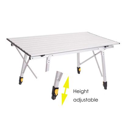 China Outdoor Contemporary Height Adjustable Aluminum Folding Table Camping Picnic Party Portable Dining Table for sale