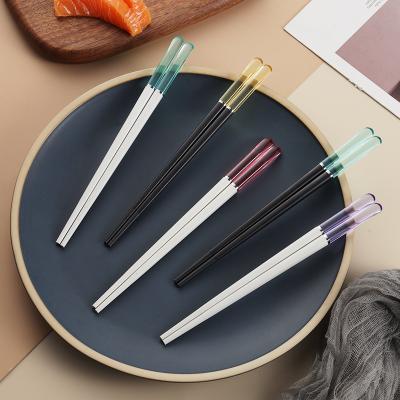 China Customized Logo Portable Stainless Steel Cutlery Chopstick Fork Spoon and Viable Chopsticks Set for sale