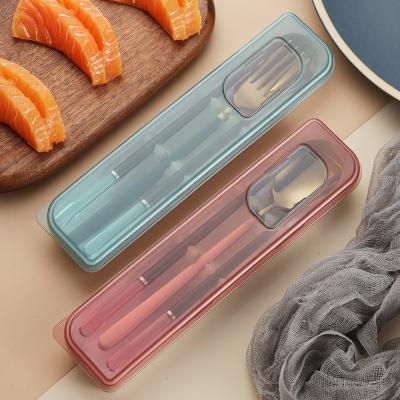 China Viable High Temperature Resistance Korean Spoon Fork And Chopstick Cutlery Set for sale