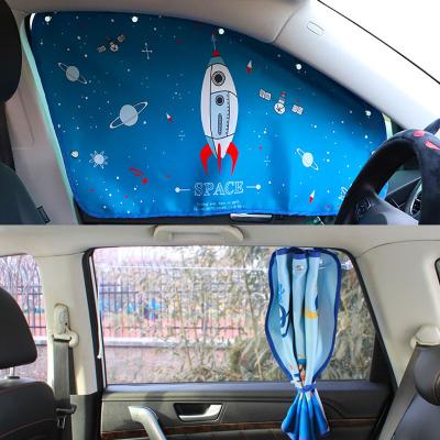 China Hot Selling Car Interior Temperatures Sun UV Protection Car Curtain UV Lowering Rear Window Magnetic Back To Print Car Sunshade Car Shades For Windows for sale