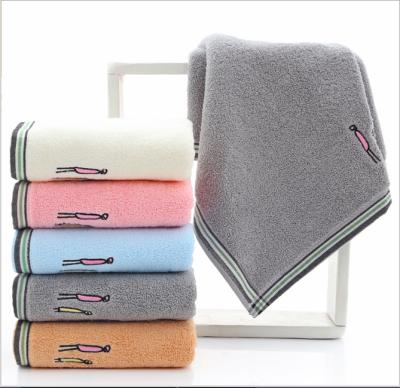 China Viable Dad Mom Kids Face Cotton Towel Family Embroidered Logo Wholesale for sale