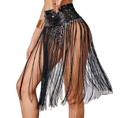 China Party Beach Tassle Breathable Shiny Dance Skirts Sequin Lady Evening Clubwear for sale