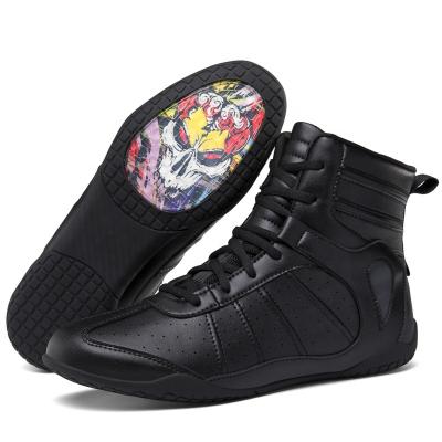 China 2022 New Arrival OEM ODM Professional Upper Non-slip Men's Boxing Breathable Rubber Sanda Shoes Wrestling Boots Shoes for sale