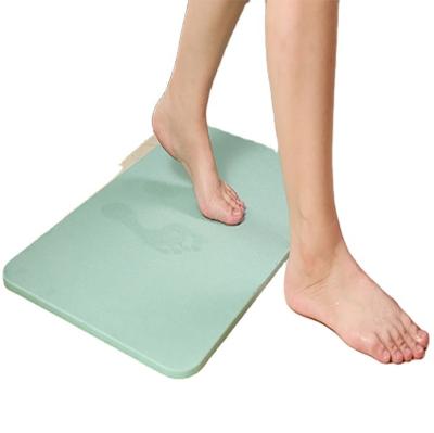 China Diatomite Sustainable Anti-Slip Soft Bath Mat Water Absorbent Pad For Bathroom for sale