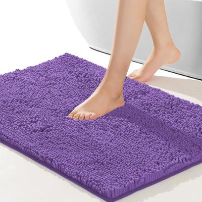 China Luxury Bath Mat Microfiber Bathroom Carpet Chenille Floor Non Slip Modern Hotel Bath Cover For Bathroom for sale