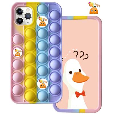 China For iPhone 12 Cool Case Reliver Effort POPo Shaker Toys Silicone Cover For iPhone 13 12 11 pro Max Push It Bubble Case for sale