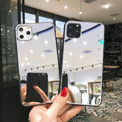 China Luxury Shockproof Makeup Mirror TPU Clear Case For For iPhone 12 11 X Shockproof Cover For iPhone 12 Pro Max Mirror Phone Case for sale