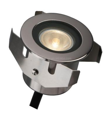 China Square IP67 Stainless Steel 60mm Diameter 1w 3w 12v 24v Recessed Ground Light 316 Stainless Steel Round for sale