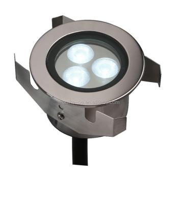 China Whole Light 316 Stainless Steel 60mm Diameter 12vdc 24vdc ip68 3w Recessed Inground Spot Light for sale