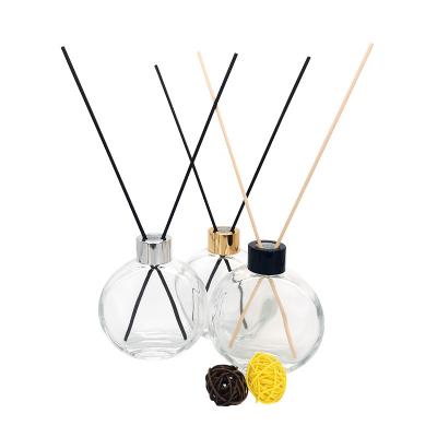 China Personal Care In Stock 4oz 120ml Round Glass Aroma Bottles Perfume Glass Bottles Reed Diffuser Clear With Aluminum Cap for sale