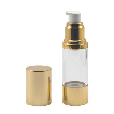 China Round 15ml 30ml 50ml Cosmetic Round 15ml 30ml 50ml Matte Alumina Gold Stain Vacuum Bottle Matte Liquid Base Press Cream Pump Bottle for sale