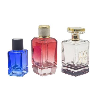 China Luxury Personal Care 100ml Rectangle Empty Thick Bottom Glass Perfume Bottle Spray With Licensed Color And Hot Stamping for sale