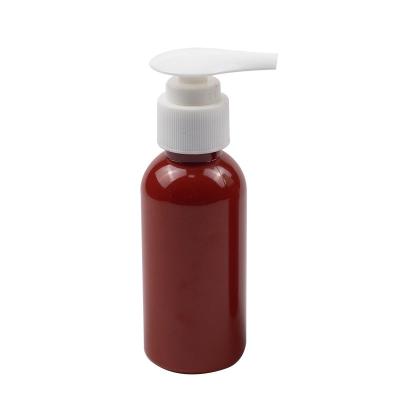 China Hot Sale 60ml 80ml Brown PET Lotion Pump Cosmetic Amber Plastic Portable Travel Bottle Shampoo Empty Sub Bottle for sale