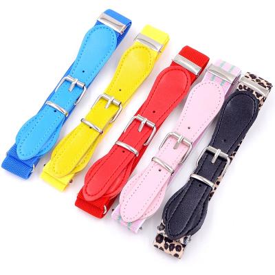 China Amazon Hot Selling Kinds Children Kids Elastic Belts Fashion Customized Canvas Kids Belt Child Waist Thin Stretch Child Elastic Belt for sale