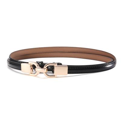 China Lady's Adjustable Women's Skinny Skinny Thin Waist Belt Belt 2021 Shiny Women's Genuine Leather Belts Female for sale