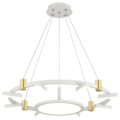 China Modern Minimalist Living Room LED Chandeliers Lamps Brass Square Rings Dining Room Study Bedroom Lamp Home Wholesale for sale