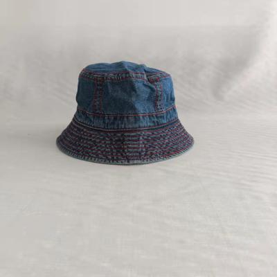 China Fashion Denim Embroidery Bucket Hat Custom Design Simple Empty Fisherman Bucket Hats For Women for sale