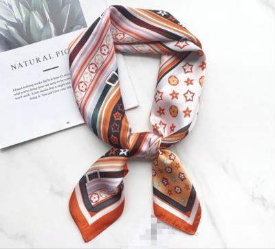 China Polyester new emulation silk scarves wholesale 70 square cm small lady scarves fashion scarf. for sale