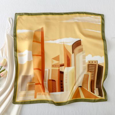 China New 2022 polyester like artwork silk scarves 58 cm frivolous fashion lady scarf. for sale