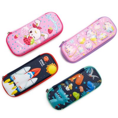 China Schools & Offices Stationery Set PU Leather 3D Emboss Pencil Case Pen Bag Cute Portable Pouch Gift Sharpener Stationery Kit For Kids Office School for sale