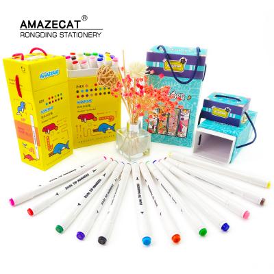 China Study 2021 New Marker 12 Colors Dual Tip Drawing And Markers Set Washable Marker For Kids Children 24 Colors Water Color Pen for sale