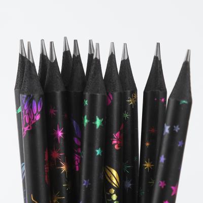 China office & Custom Hot Selling Office School 12PCS HB Pencils School Pencil Stationery Supplies Set Black Wooden Package OEM Drawing Writing Set for sale