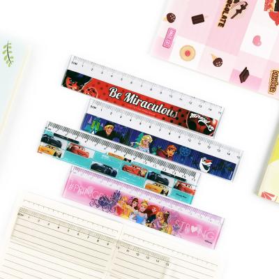 China Study Stationery Kit For School Office Kids 15CM Plastic Custom Drawing And Screen Printing Logo Heat Print Sticker Stationery Ruler for sale