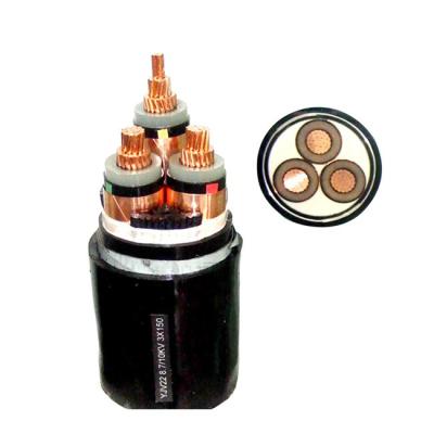 China Underground Copper Conductor 3 Core 50mm 120mm 150mm 240mm XLPE PVC Insulated SWA Underground Underwater Armored Power Cable Price for sale