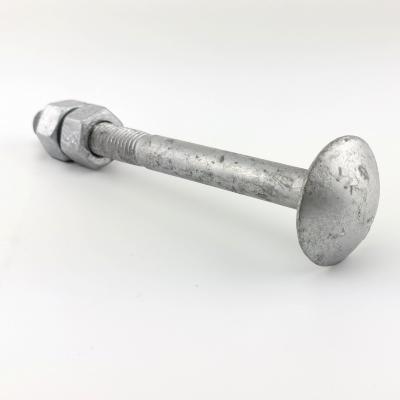 China Steel Step Bolt 5/8 Diameter 7.5 Inch Type 0. in length ASTM A394 with two A563 nut for sale