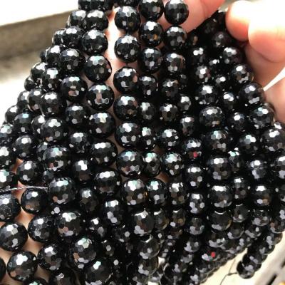 China Glow In The Dark / Glow In The Dark Series 10mm Faceted Loose Natural Black Spinel Gemstone Beads for sale