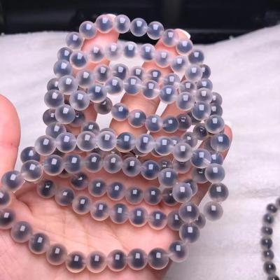 China Classic 8mm round natural candy agate chalcedony gemstone bracelet for sale