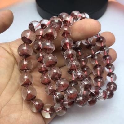 China Rare Natural Red Phantom Quartz Gemstone Bracelets 10mm Round CLASSIC Pyramid for sale