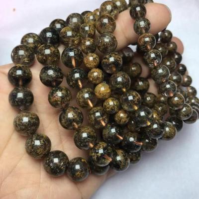 China Rare Natural Black Jasper Gemstone Bracelets 10mm Round Mine CLASSIC for sale