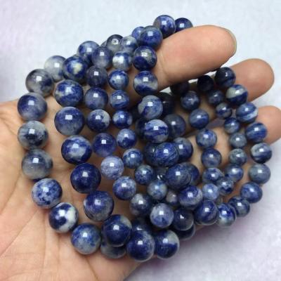 China Natural Rare Blue 8mm Round Matrix Jasper Gemstone Bracelet CLASSIC for sale