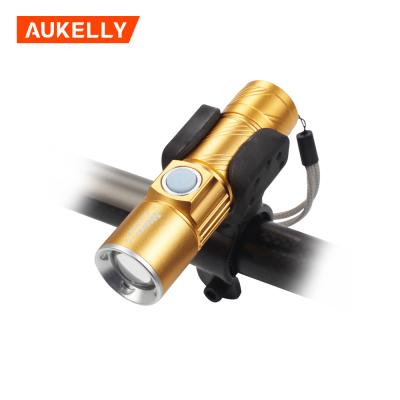 China Aukelly Hot Selling USB Rechargeable Bike Lamp Waterproof Bicycle LED Light USB Rechargeable Bike Light for sale