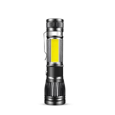 中国 Aluminum Alloy T6 LED Aluminum Alloy Flashlight With Side Light Strong Lightweight USB Rechargeable Camping Torch 販売のため