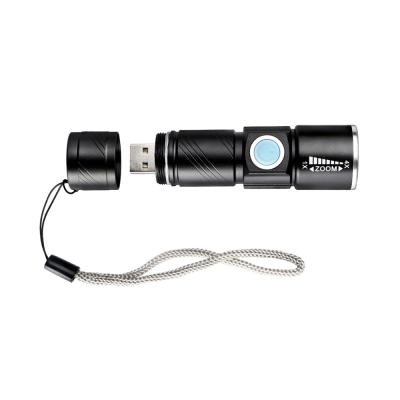 中国 Key Chain Zoomable Pocket USB USB Camping Torch Aluminum Mini Flashlight Led Flashlight 販売のため