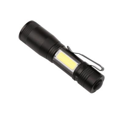 China Zoomable Led Mini Aluminum Alloy COB Flashlights 350LM XPE Flashlights 350LM XPE Emergency Flashlight Lanterna LED COB Flashlight 14500 for sale