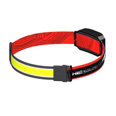 China Camping Rechargeable LED Headlight Head Lamp With Red Taillight Running Lights Waterproof COB Flood Camping Light for sale