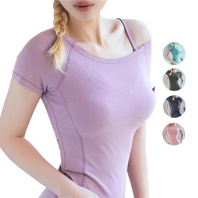 China Wholesale Breathable Gym Clothing Fitness Wear Running Women Sports Workout Yoga T-shirt Jacket for sale